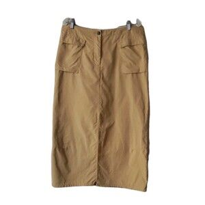 Patagonia Continental Utility Canvas Long Skirt Front Slit Pockets Women's Sz 14